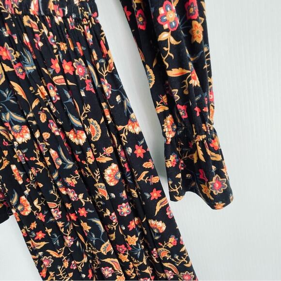 Rachel Pally folklore pattern long sleeve tie neckline floral print dress sz xs - Picture 2 of 10